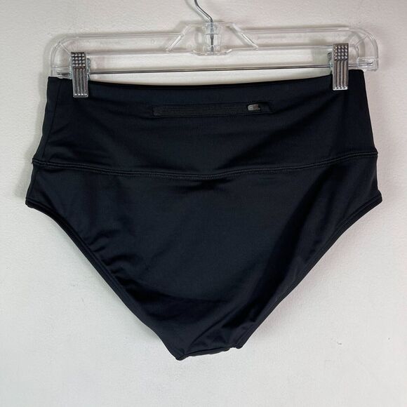 Nike NWT Women's Black Swoosh Logo High Rise Bottom Size M - Picture 3 of 4